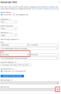 Azure SAS Expire URL